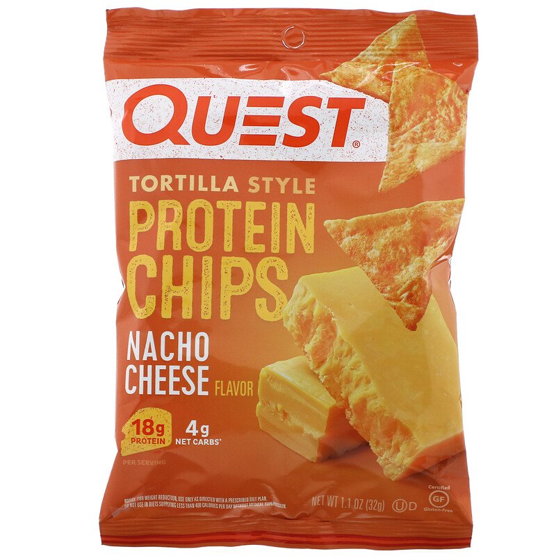 QUEST CHIPS NACHO CHEESE TORTILLA STYLE 32 G